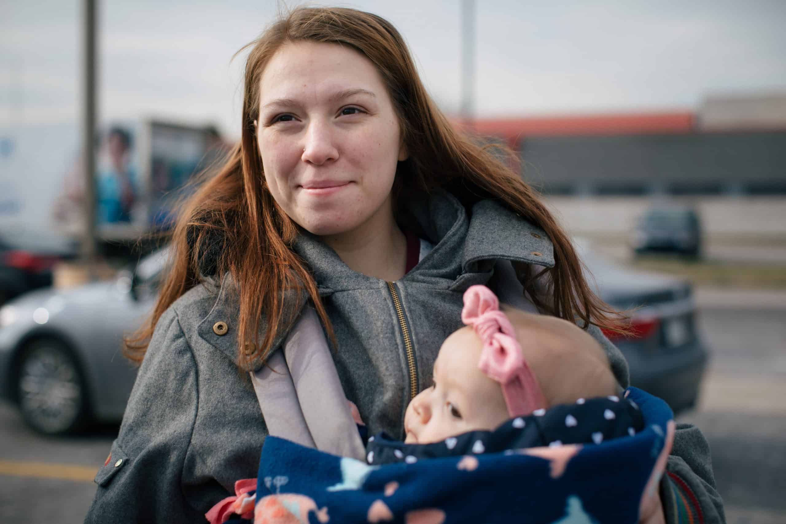 Feeding America image of Crystal and her 10-month-old daughter Eva at the Food Bank of Northwest Indiana in Nov 2018. 

Expiration date: